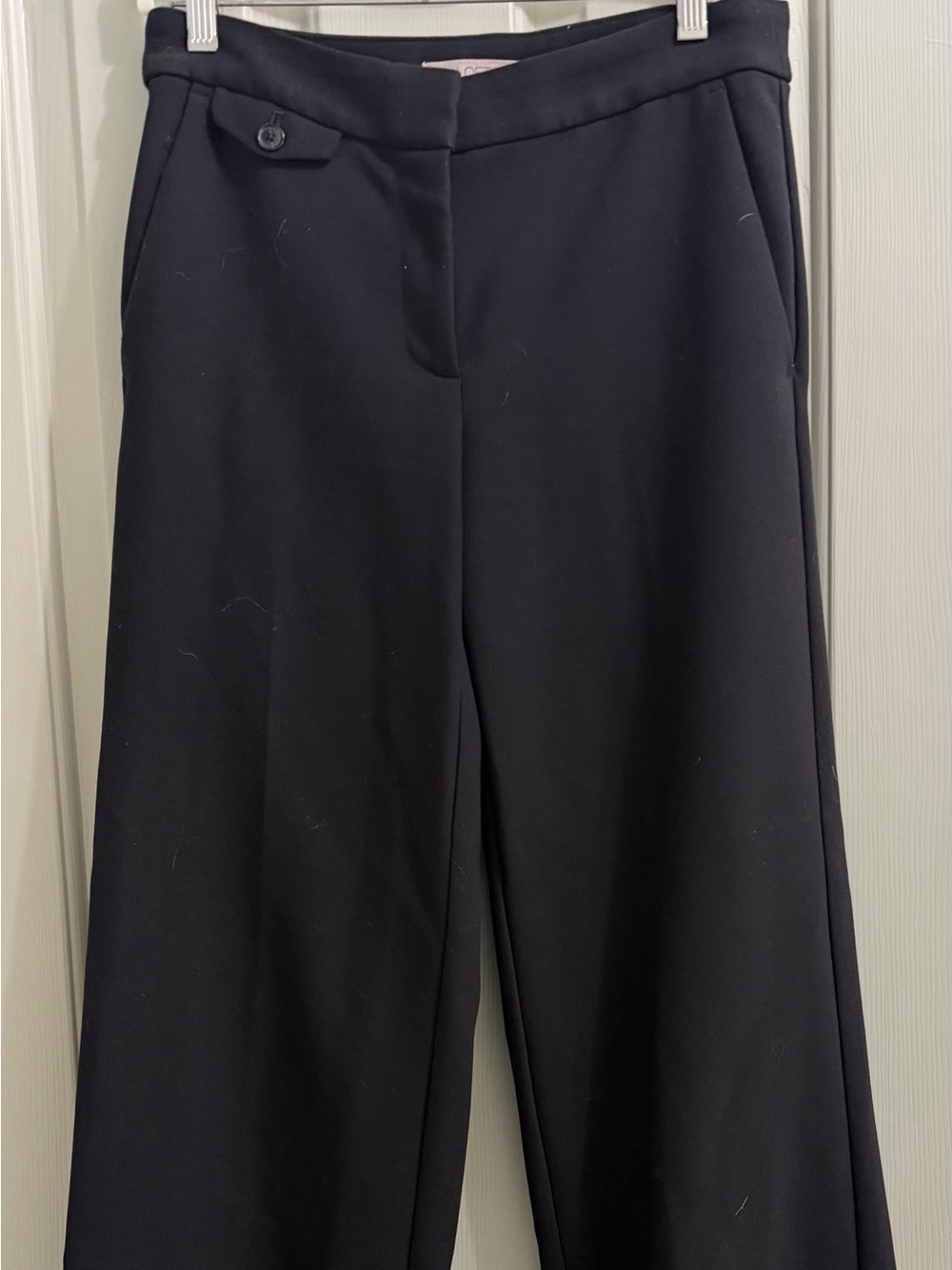 LOFT Black Wide-Leg Trousers Size 2